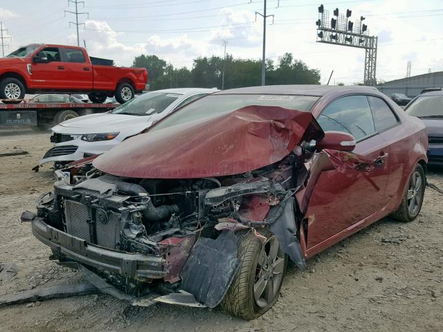 KNAFU6A21A5253380 - 2010 KIA FORTE EX MAROON photo 2