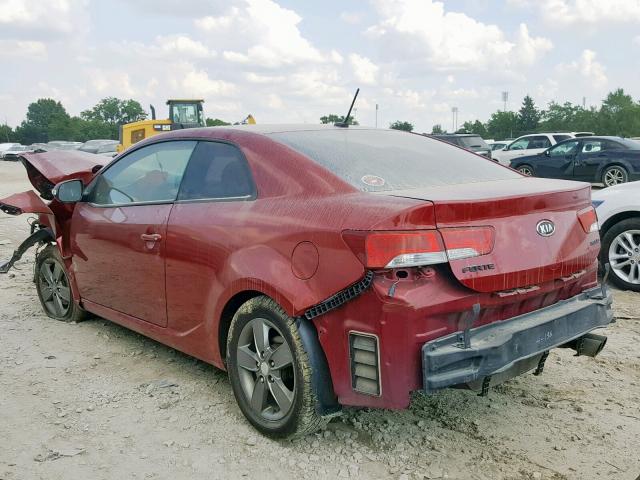 KNAFU6A21A5253380 - 2010 KIA FORTE EX MAROON photo 3