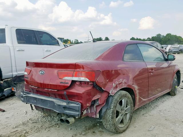 KNAFU6A21A5253380 - 2010 KIA FORTE EX MAROON photo 4