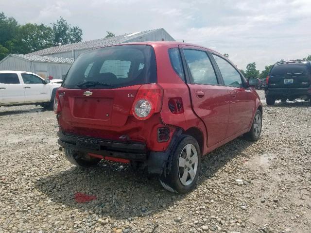 KL1TD66EX9B311838 - 2009 CHEVROLET AVEO LS RED photo 4