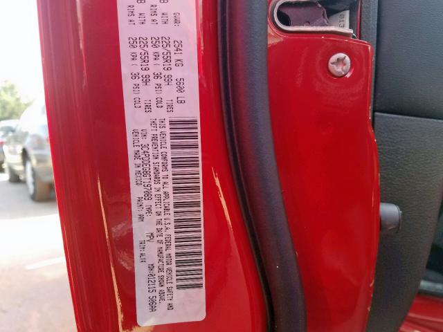 3C4PDDEG8GT197089 - 2016 DODGE JOURNEY R/ RED photo 10