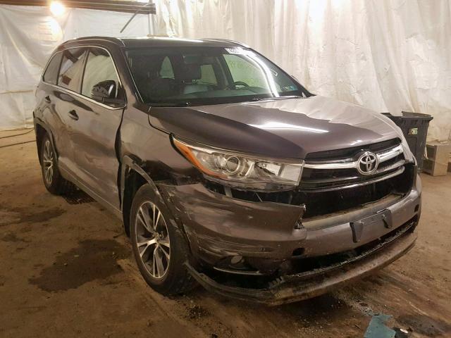 5TDJKRFH2GS233241 - 2016 TOYOTA HIGHLANDER GRAY photo 1