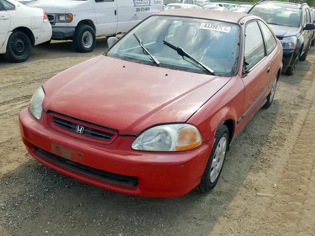 1HGEJ622XWL067122 - 1998 HONDA CIVIC DX RED photo 2