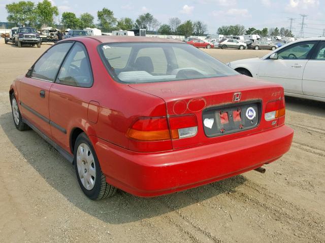 1HGEJ622XWL067122 - 1998 HONDA CIVIC DX RED photo 3