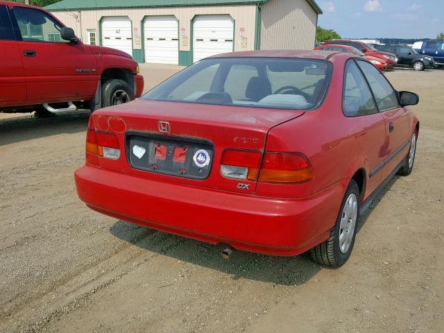 1HGEJ622XWL067122 - 1998 HONDA CIVIC DX RED photo 4