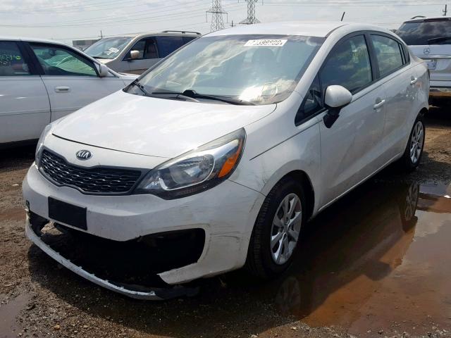 KNADM4A38D6243884 - 2013 KIA RIO LX WHITE photo 2