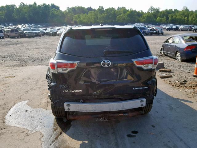 5TDDKRFH0FS084422 - 2015 TOYOTA HIGHLANDER BLACK photo 9