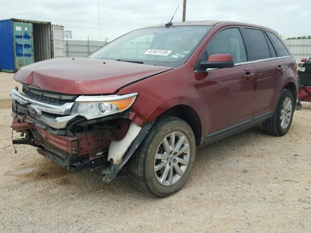 2FMDK3KC8EBA11320 - 2014 FORD EDGE LIMIT ORANGE photo 2