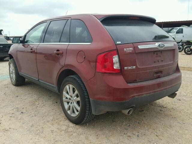 2FMDK3KC8EBA11320 - 2014 FORD EDGE LIMIT ORANGE photo 3