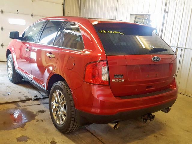 2FMDK4JC6BBA61300 - 2011 FORD EDGE SEL RED photo 3