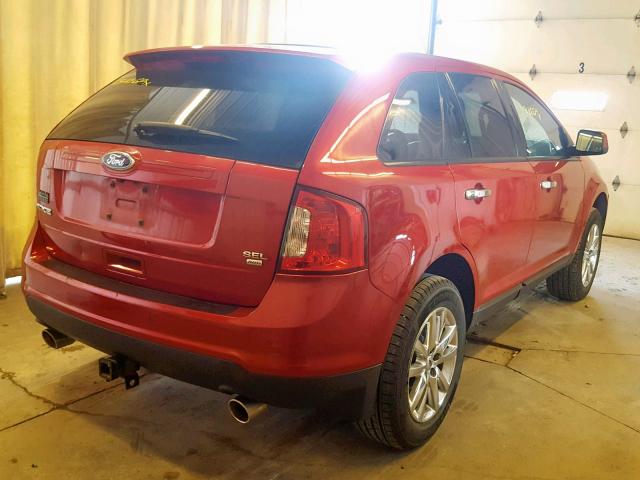 2FMDK4JC6BBA61300 - 2011 FORD EDGE SEL RED photo 4