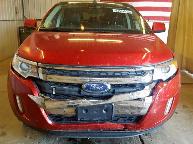 2FMDK4JC6BBA61300 - 2011 FORD EDGE SEL RED photo 9