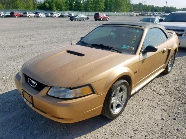 1FAFP45X2YF243231 - 2000 FORD MUSTANG GT GOLD photo 2