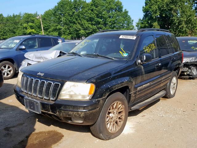 1J8GW58N82C127664 - 2002 JEEP GRAND CHER BLACK photo 2