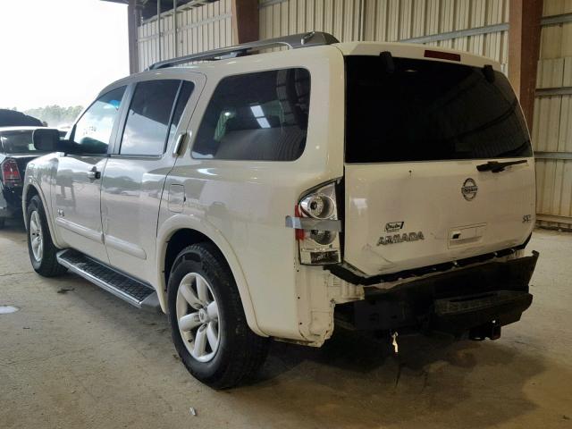 5N1BA08D68N608936 - 2008 NISSAN ARMADA SE WHITE photo 3