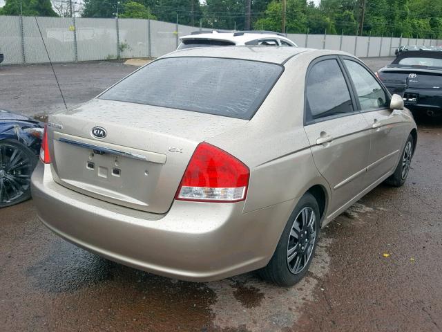 KNAFE122385533780 - 2008 KIA SPECTRA EX BEIGE photo 4