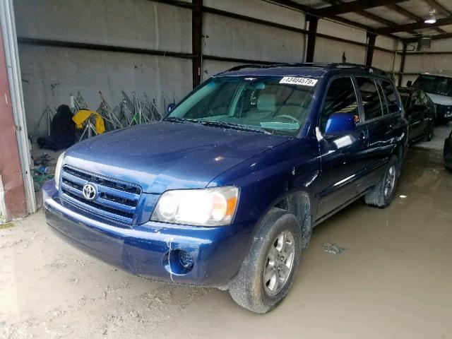 JTEEP21A150104990 - 2005 TOYOTA HIGHLANDER BLUE photo 2