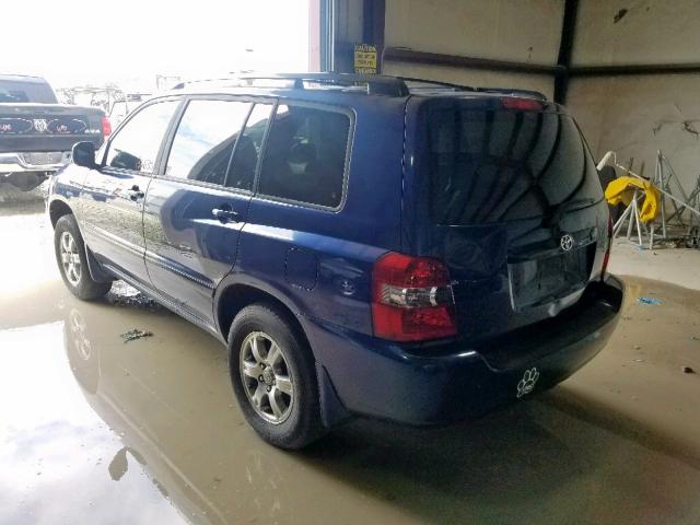 JTEEP21A150104990 - 2005 TOYOTA HIGHLANDER BLUE photo 3