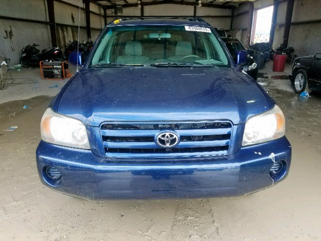 JTEEP21A150104990 - 2005 TOYOTA HIGHLANDER BLUE photo 9