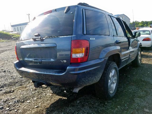 1J4GW58N71C702658 - 2001 JEEP GRAND CHER BLUE photo 4