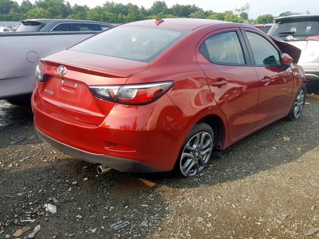 3MYDLBYV7KY506410 - 2019 TOYOTA YARIS L RED photo 4