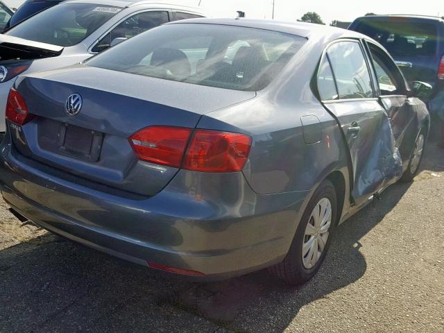 3VW2K7AJ3BM305234 - 2011 VOLKSWAGEN JETTA BASE GRAY photo 4