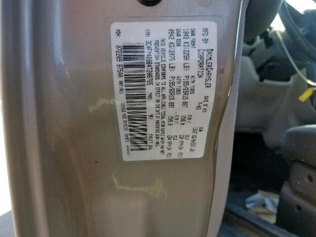 3C4FY48B84T208765 - 2004 CHRYSLER PT CRUISER TAN photo 10