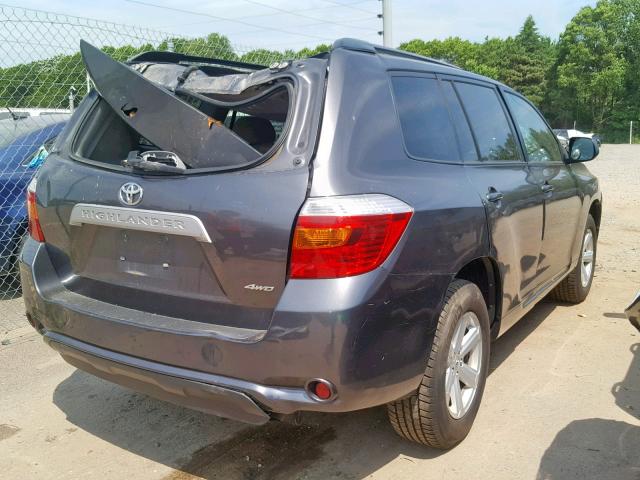 5TDBK3EH0AS003417 - 2010 TOYOTA HIGHLANDER GRAY photo 4