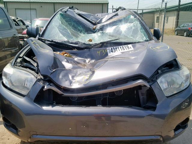 5TDBK3EH0AS003417 - 2010 TOYOTA HIGHLANDER GRAY photo 7