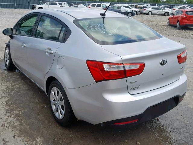 KNADM4A30E6392906 - 2014 KIA RIO LX SILVER photo 3