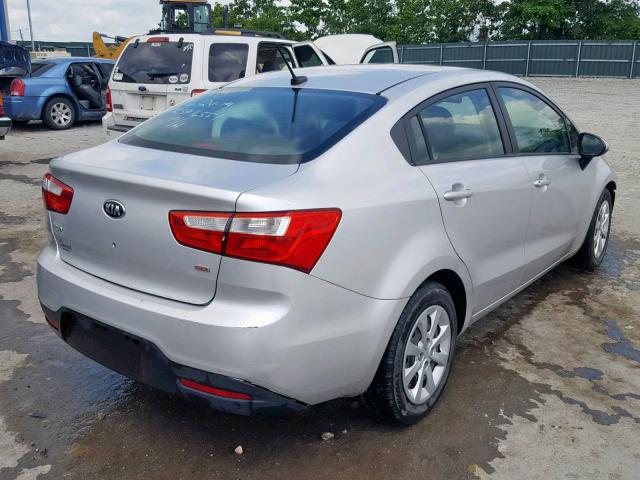 KNADM4A30E6392906 - 2014 KIA RIO LX SILVER photo 4