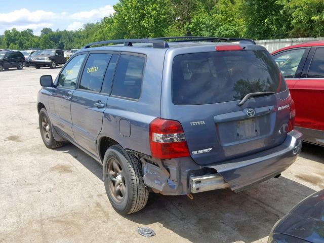 JTEGD21AX40091785 - 2004 TOYOTA HIGHLANDER BLUE photo 3