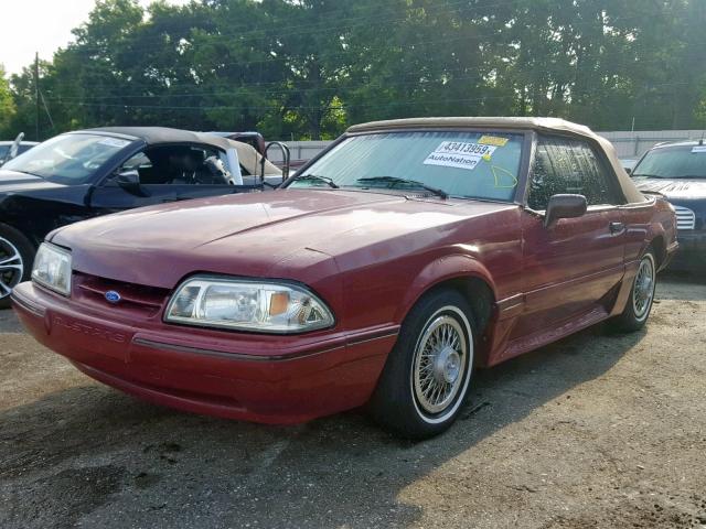 1FACP44M2PF137869 - 1993 FORD MUSTANG LX MAROON photo 2