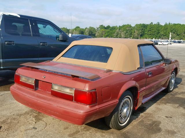 1FACP44M2PF137869 - 1993 FORD MUSTANG LX MAROON photo 4