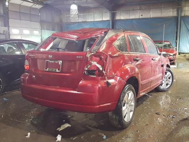 1B3HB48B37D109275 - 2007 DODGE CALIBER SX MAROON photo 4