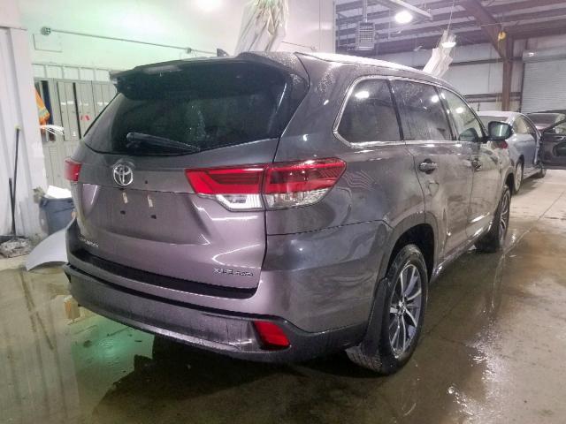 5TDJZRFH5JS530068 - 2018 TOYOTA HIGHLANDER GRAY photo 4