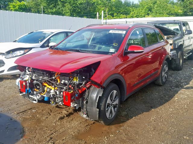 KNDCC3LC9H5070851 - 2017 KIA NIRO EX MAROON photo 2