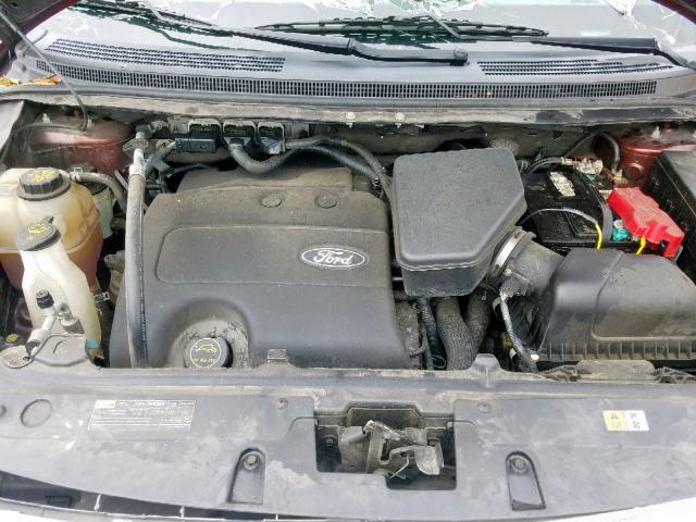 2FMDK4JCXEBA54483 - 2014 FORD EDGE SEL BURGUNDY photo 7