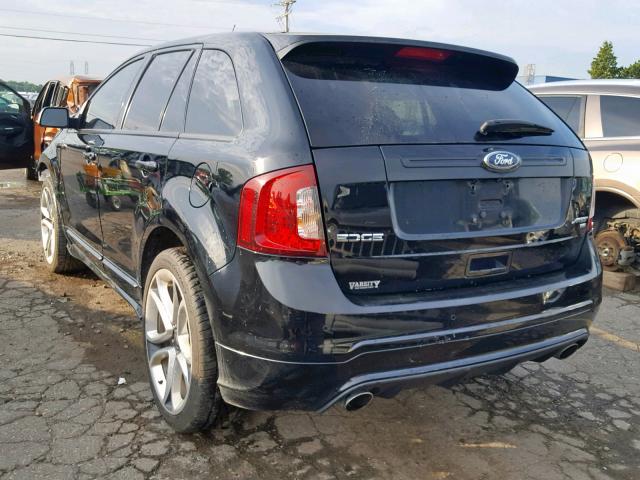 2FMDK4AK4CBA22536 - 2012 FORD EDGE SPORT BLACK photo 3