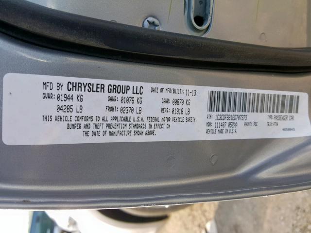 1C3CDFBB1ED707373 - 2014 DODGE DART SXT GRAY photo 10