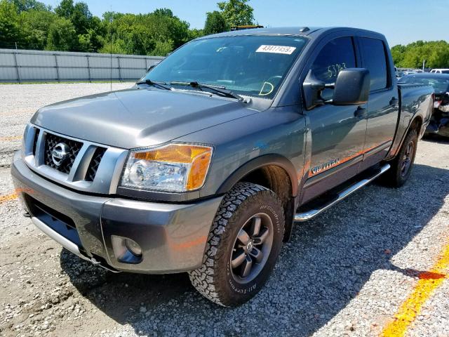 1N6BA0EC9FN508615 - 2015 NISSAN TITAN S GRAY photo 2