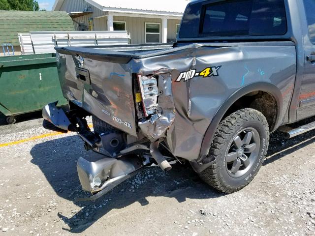 1N6BA0EC9FN508615 - 2015 NISSAN TITAN S GRAY photo 9