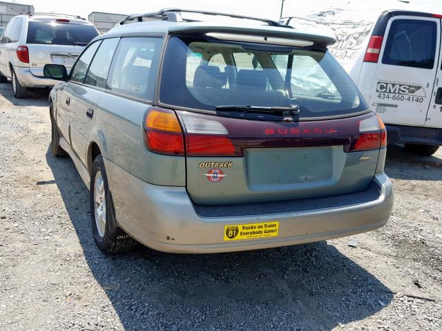 4S3BH675837620421 - 2003 SUBARU LEGACY OUT GREEN photo 3