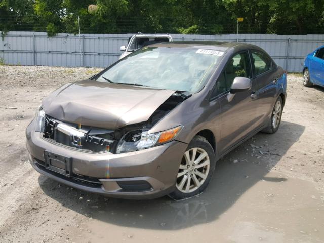 2HGFB2F9XCH007500 - 2012 HONDA CIVIC EXL ნაცრისფერი ფოტო 2