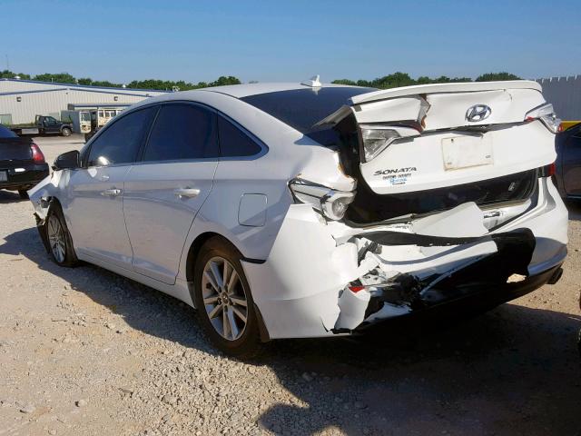 5NPE24AF5FH039091 - 2015 HYUNDAI SONATA SE WHITE photo 3