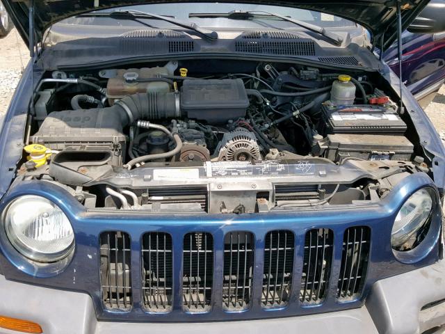 1J4GL48KX3W725801 - 2003 JEEP LIBERTY SP BLUE photo 7