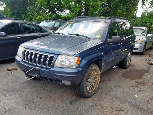 1J4GW58N42C205858 - 2002 JEEP GRAND CHER BLUE photo 2