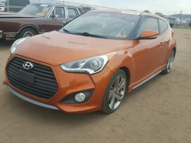 KMHTC6AE7EU195155 - 2014 HYUNDAI VELOSTER T ORANGE photo 2