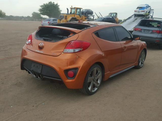 KMHTC6AE7EU195155 - 2014 HYUNDAI VELOSTER T ORANGE photo 4