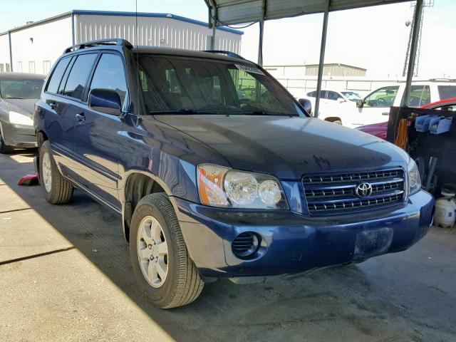 JTEHF21A320054881 - 2002 TOYOTA HIGHLANDER BLUE photo 1